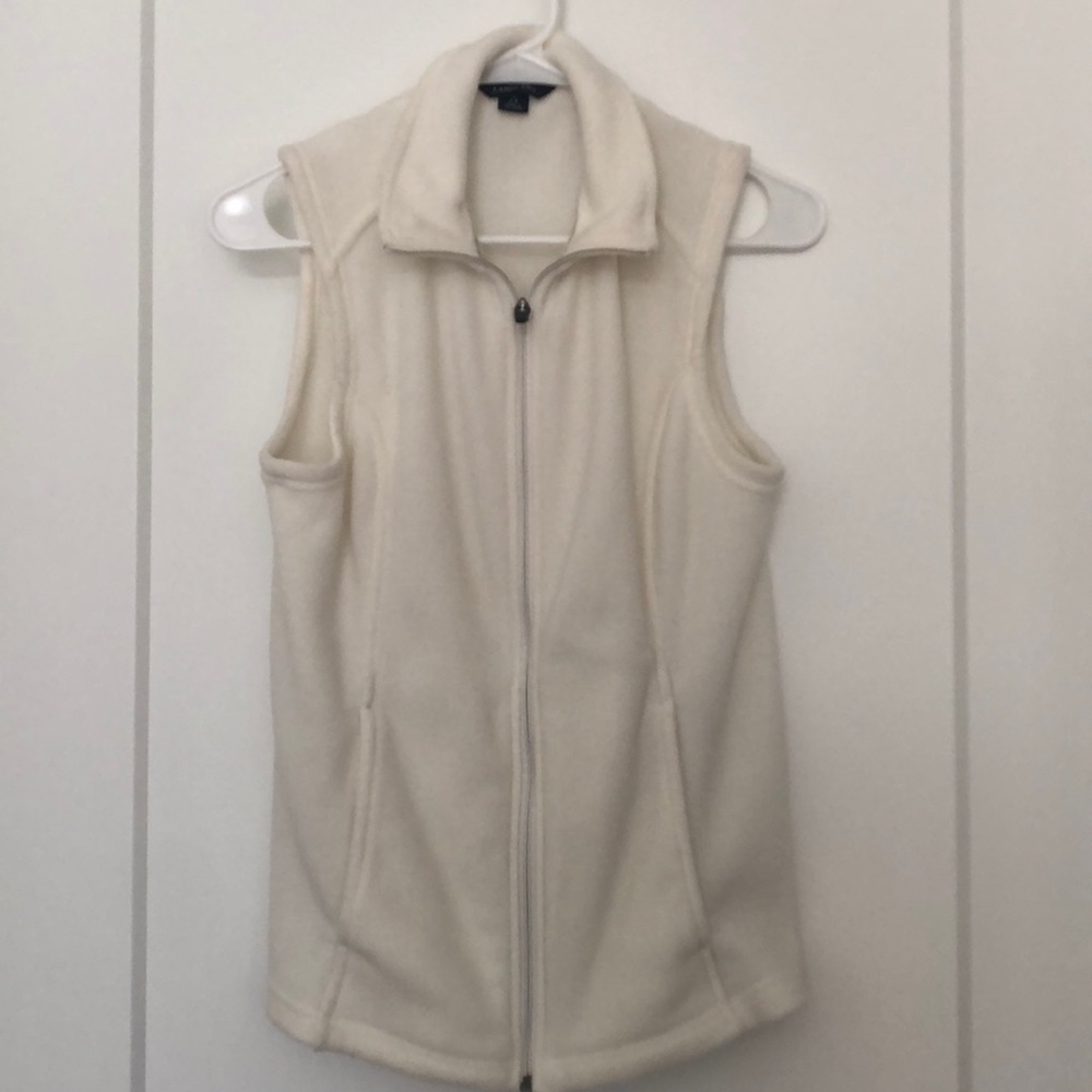 White Fleece Land’s End Vest
